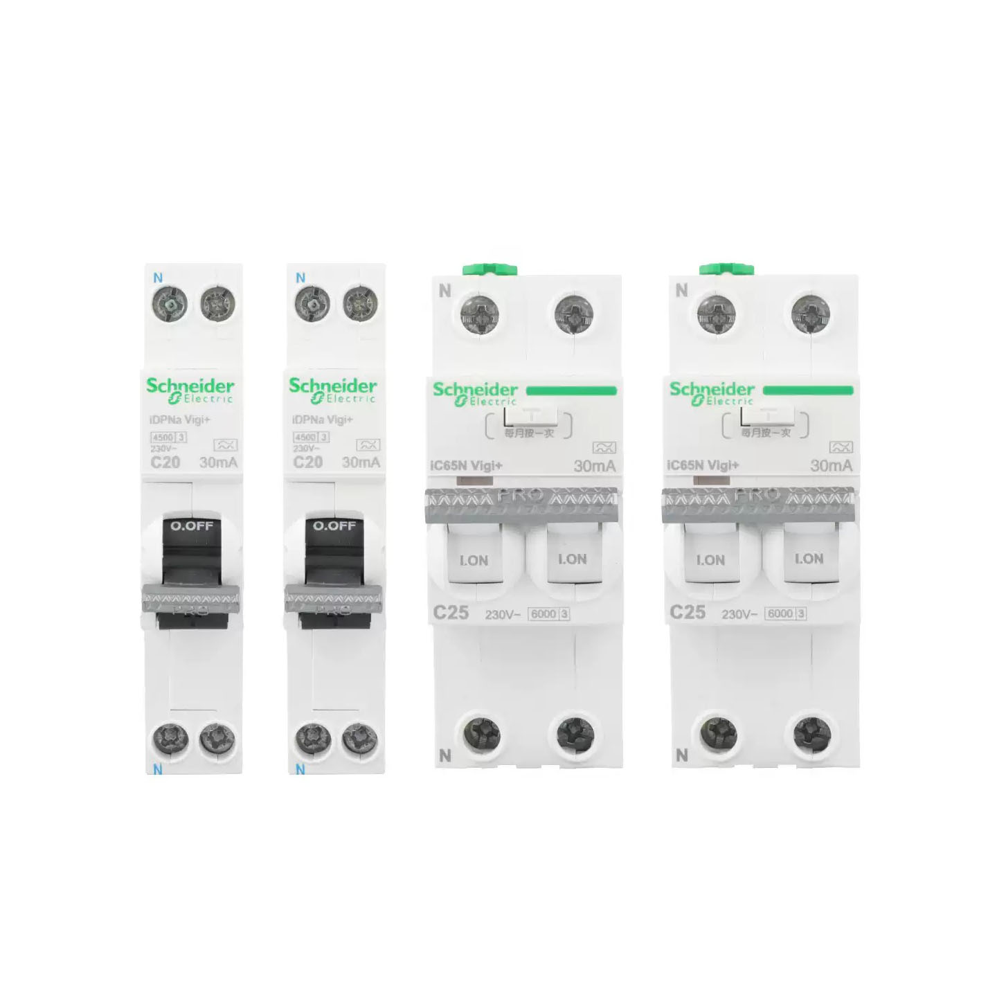 Schneider Electric Acti9 Pro iDPNa Vigi iC65N Miniature Residual Current Circuit Breaker 1P+N - Image 4