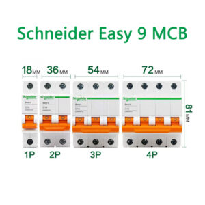 Schnieder Easy 9 C curve MCB Miniature Circuit Breaker 1P 2P 3P 4P