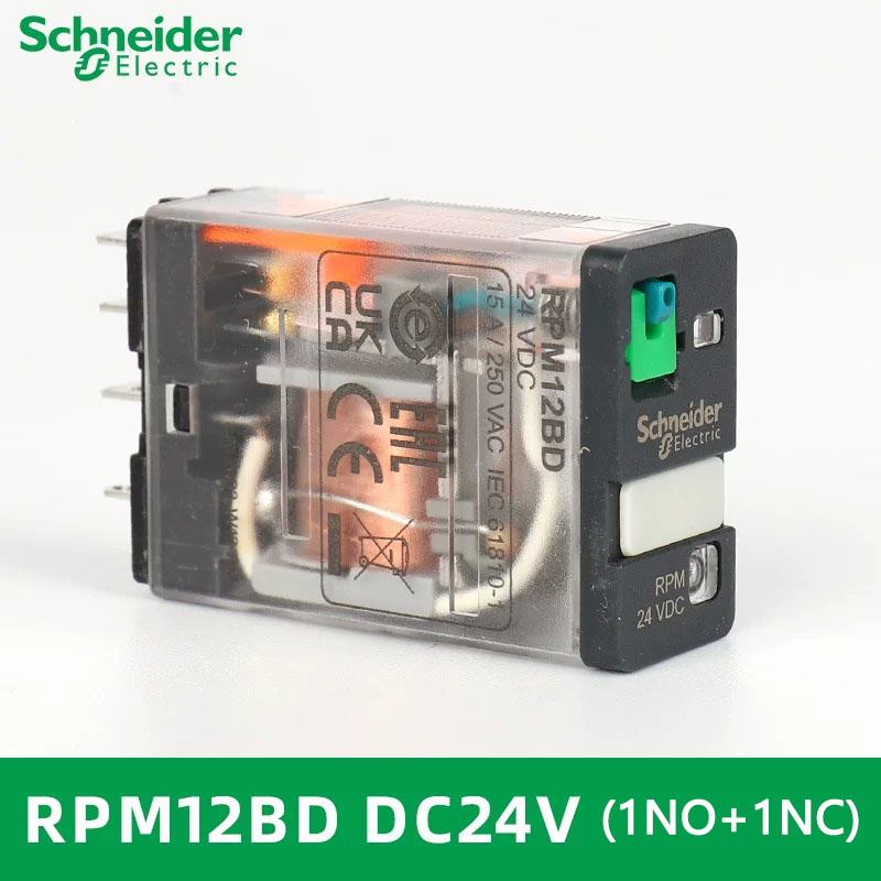 Schneider Electric plug-in relay RPM12BD Specifications, Harmony electromechanical relays, 15A, 1CO, with LED,24V DC