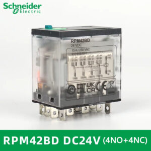 Schneider Electric plug-in relay RPM42BD Supplier, Harmony electromechanical relays, 15A, 4CO, with LED,DC 24V